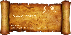Jahoda Mózes névjegykártya